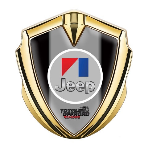 Jeep Metal Domed Emblem Gold Black Frames Total Offroad Edition