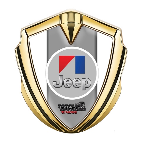 Jeep Badge Self Adhesive Gold White Frames Total Offroad Edition