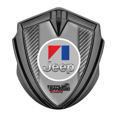 Jeep Seitenflugel Emblem Aufkleber Graphit Tonfarbe Grau Carbon mit Rundes Grau Logo 