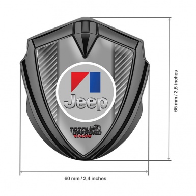 Jeep Seitenflugel Emblem Aufkleber Graphit Tonfarbe Grau Carbon mit Rundes Grau Logo 