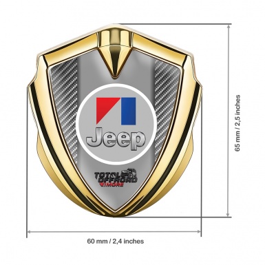 Jeep Seitenflugel Emblem Aufkleber Goldtonfarbe Grau Carbon mit Rundes Grau Logo