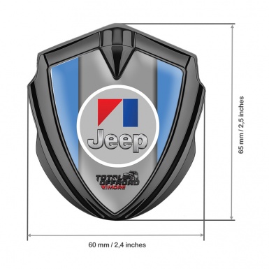 Jeep Emblem Trunk Badge Graphite Blue Frame Total Offroad Edition