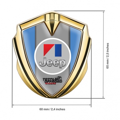 Jeep Emblem Trunk Badge Gold Blue Frame Total Offroad Edition