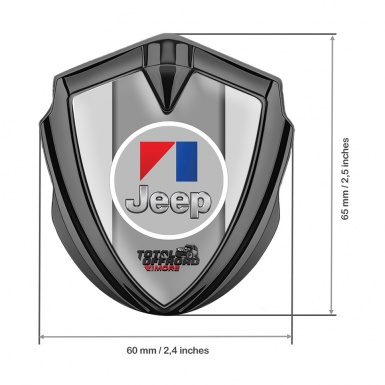 Jeep Emblem Self Adhesive Graphite Grey Frame Total Offroad Edition