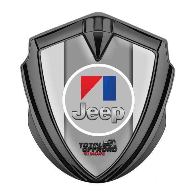 Jeep Emblem Self Adhesive Graphite Grey Frame Total Offroad Edition