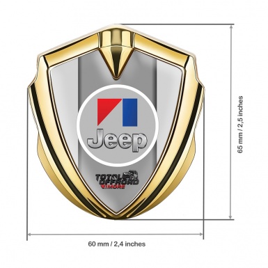 Jeep Emblem Self Adhesive Gold Grey Frame Total Offroad Edition