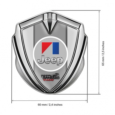 Jeep Emblem Self Adhesive Silver Grey Frame Total Offroad Edition