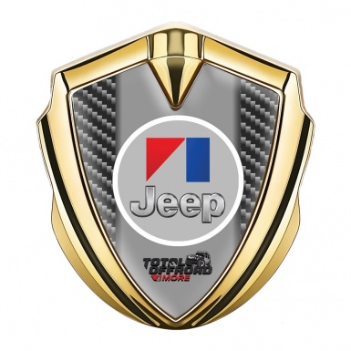 Jeep Metal Emblem Badge Gold Dark Carbon Total Offroad Design