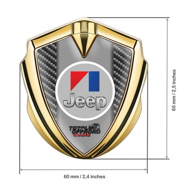 Jeep Metal Emblem Badge Gold Dark Carbon Total Offroad Design