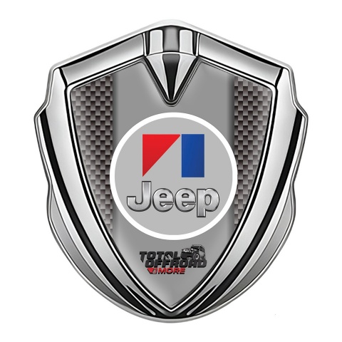 Jeep Domed Emblem Silver Grey Carbon Total Offroad Design