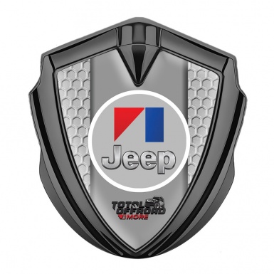 Jeep Emblem Ornament Graphite Honeycomb Frame Total Offroad Motif