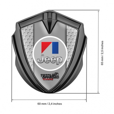 Jeep Emblem Ornament Graphite Honeycomb Frame Total Offroad Motif