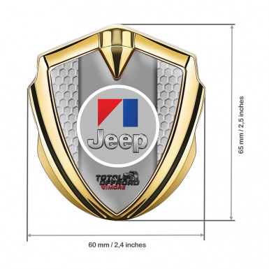 Jeep Emblem Ornament Gold Honeycomb Frame Total Offroad Motif