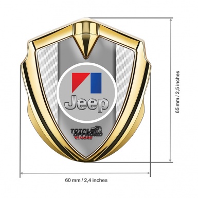 Jeep Bodyside Domed Emblem Gold White Carbon Total Offroad Motif