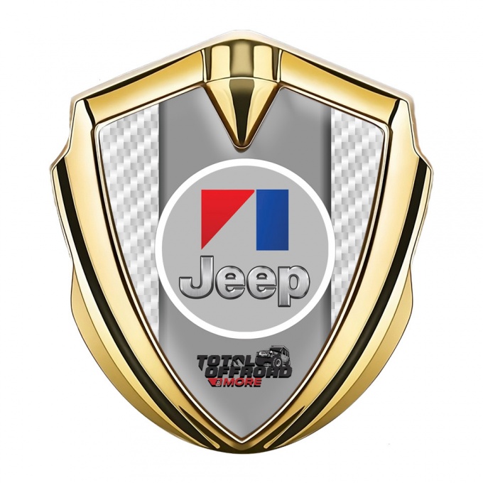 Jeep Bodyside Domed Emblem Gold White Carbon Total Offroad Motif