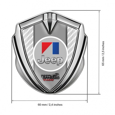 Jeep Bodyside Domed Emblem Silver White Carbon Total Offroad Motif