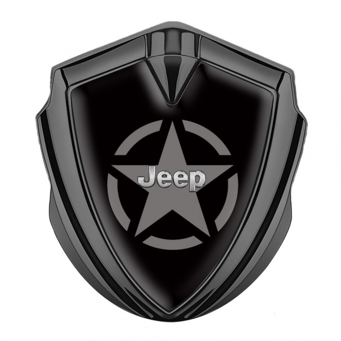 Jeep Silicon Emblem Graphite Black Print Grey Star Symbol Edition