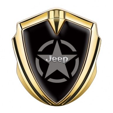 Jeep Silicon Emblem Gold Black Print Grey Star Symbol Edition