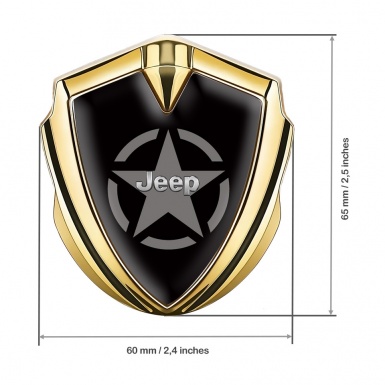 Jeep Silicon Emblem Gold Black Print Grey Star Symbol Edition