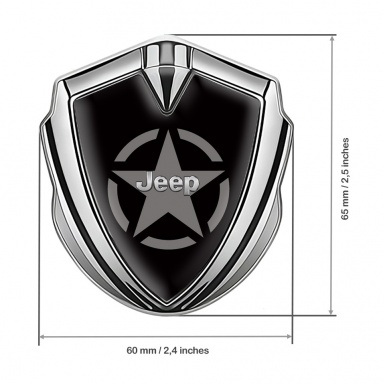 Jeep Silicon Emblem Silver Black Print Grey Star Symbol Edition