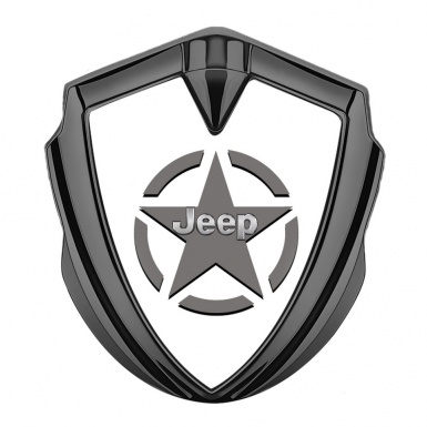 Jeep Bodyside Emblem Self Adhesive Graphite White Print Grey Star Edition