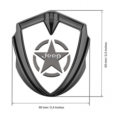 Jeep Bodyside Emblem Self Adhesive Graphite White Print Grey Star Edition