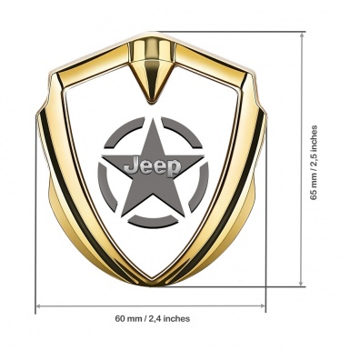 Jeep Bodyside Emblem Self Adhesive Gold White Print Grey Star Edition