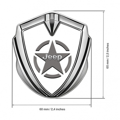 Jeep Bodyside Emblem Self Adhesive Silver White Print Grey Star Edition