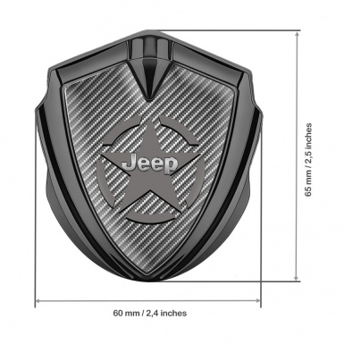 Jeep Badge Self Adhesive Graphite Light Carbon Grey Star Variant