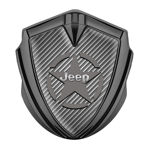 Jeep Badge Self Adhesive Graphite Light Carbon Grey Star Variant