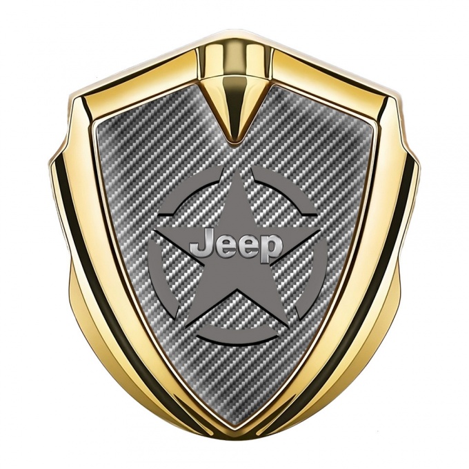 Jeep Badge Self Adhesive Gold Light Carbon Grey Star Variant