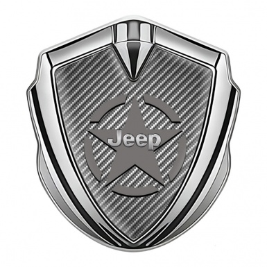 Jeep Badge Self Adhesive Silver Light Carbon Grey Star Variant