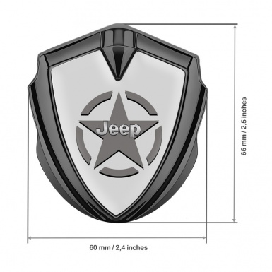 Jeep Fender Emblem Badge Graphite Grey Fill Star Logo Edition