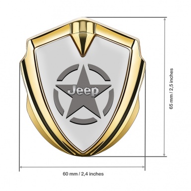 Jeep Fender Emblem Badge Gold Grey Fill Star Logo Edition