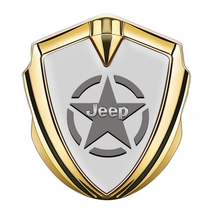 Jeep Fender Emblem Badge Gold Grey Fill Star Logo Edition