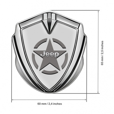 Jeep Fender Emblem Badge Silver Grey Fill Star Logo Edition