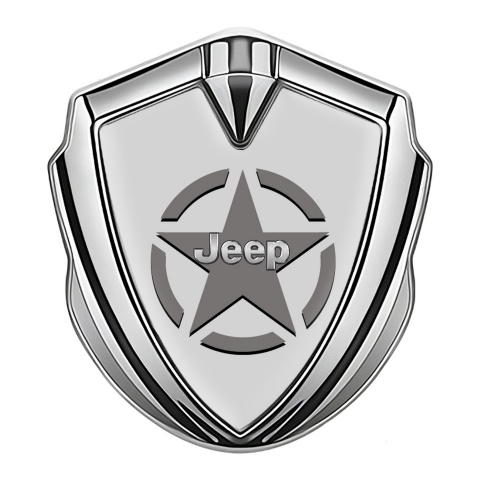 Jeep Fender Emblem Badge Silver Grey Fill Star Logo Edition