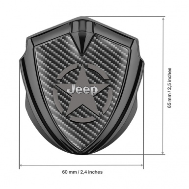 Jeep Emblem Trunk Badge Graphite Dark Carbon Star Logo Design