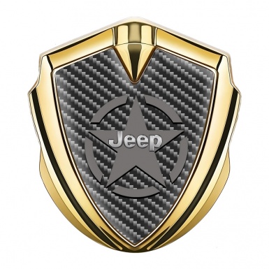 Jeep Emblem Trunk Badge Gold Dark Carbon Star Logo Design