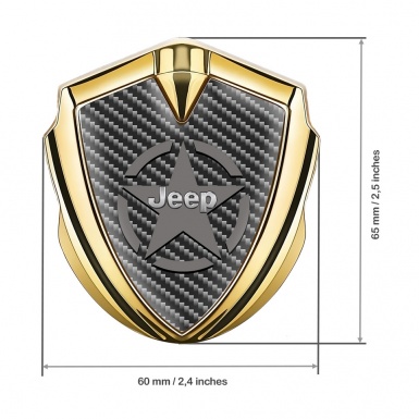 Jeep Emblem Trunk Badge Gold Dark Carbon Star Logo Design