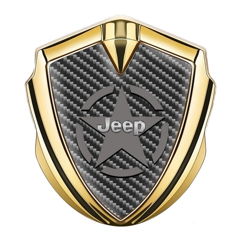 Jeep Emblem Trunk Badge Gold Dark Carbon Star Logo Design