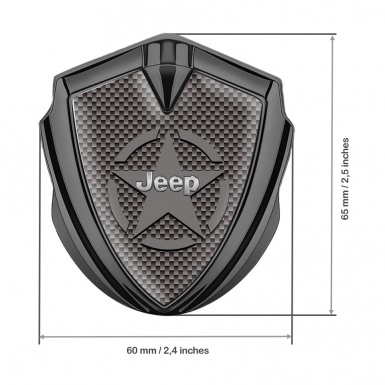 Jeep Emblem Trunk Badge Graphite Grey Carbon Star Logo Design