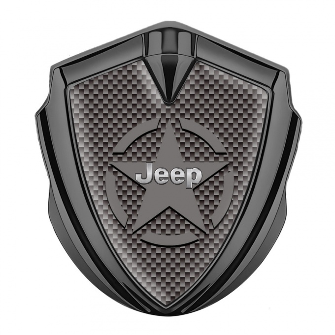 Jeep Emblem Trunk Badge Graphite Grey Carbon Star Logo Design