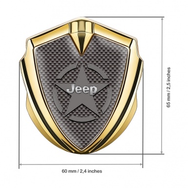 Jeep Emblem Trunk Badge Gold Grey Carbon Star Logo Design