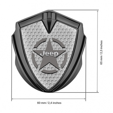 Jeep Emblem Self Adhesive Graphite Honeycomb Grey Star Edition