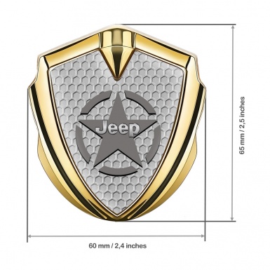 Jeep Emblem Self Adhesive Gold Honeycomb Grey Star Edition