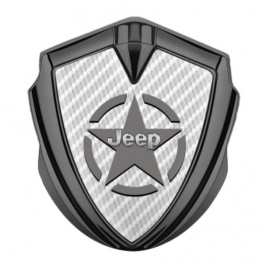 Jeep Metal Emblem Badge Graphite White Carbon Grey Star Edition