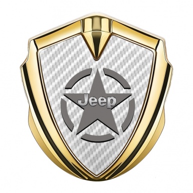 Jeep Metal Emblem Badge Gold White Carbon Grey Star Edition