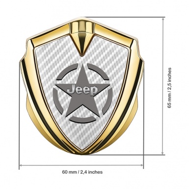 Jeep Metal Emblem Badge Gold White Carbon Grey Star Edition