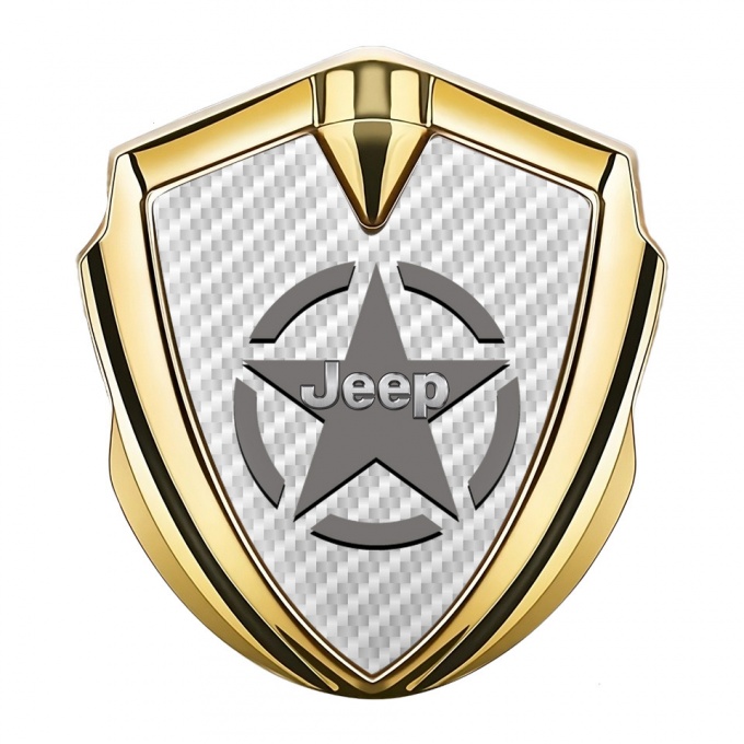 Jeep Metal Emblem Badge Gold White Carbon Grey Star Edition